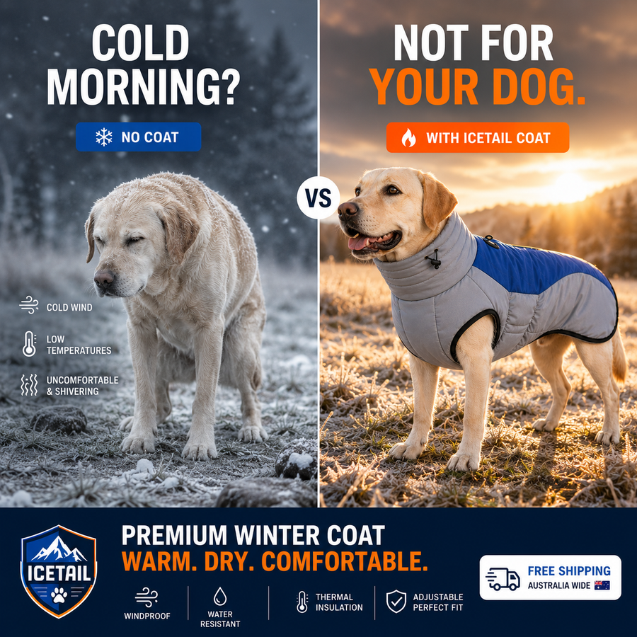 IceTail WarmCoat — Heavy Quilted Winter Dog Jacket