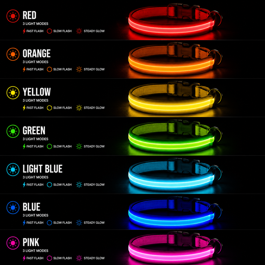 IceTail GlowWalk — LED Safety Dog Collar
