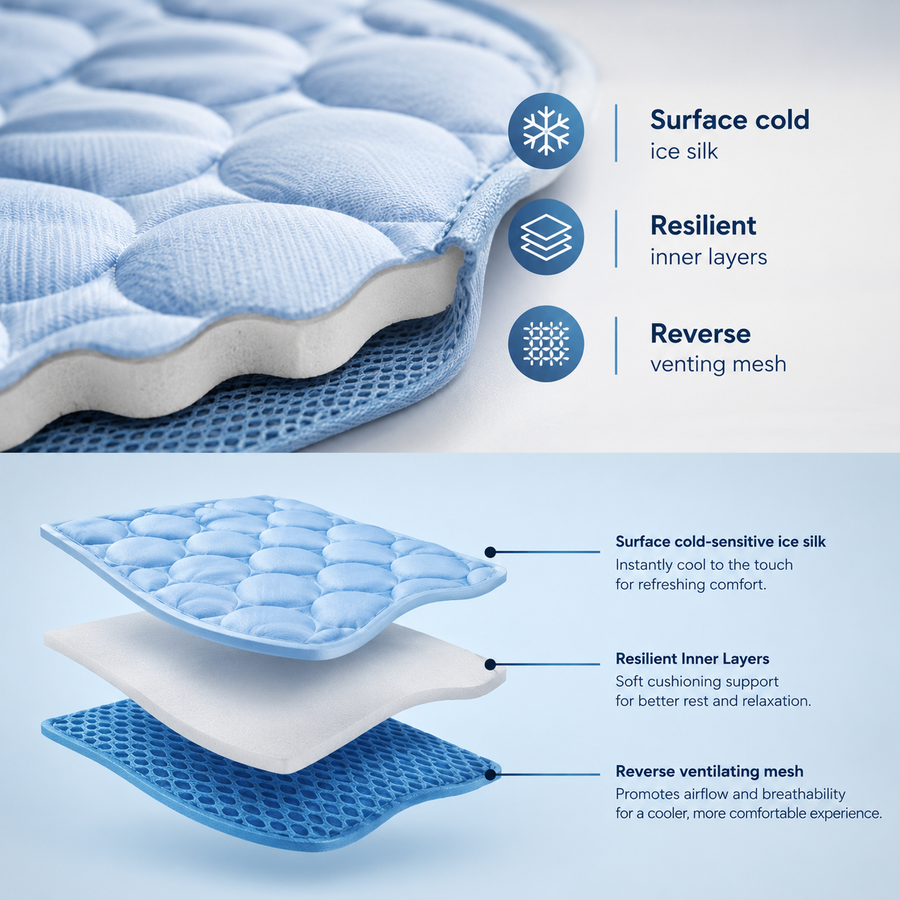 IceTail Cooling Mat — golden retriever resting outdoors
